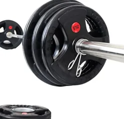 BalanceFrom Olympic Weight Set with 7FT Olympic Barbell Black