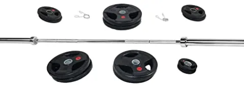 BalanceFrom Olympic Weight Set with 7FT Olympic Barbell Black