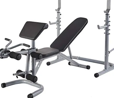 BalanceFrom RS 60 Adjustable Olympic Workout Bench Gray