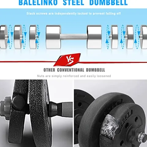 Balelinko Adjustable Chrome Dumbbell 55-85 lbs, Single