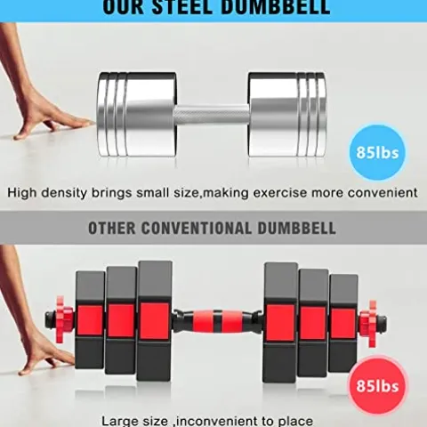 Balelinko Adjustable Chrome Dumbbell 55-85 lbs, Single