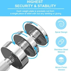 Balelinko Adjustable Chrome Dumbbell 55-85 lbs, Single