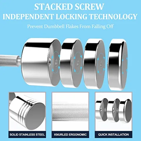 Balelinko Adjustable Chrome Dumbbell 55-85 lbs, Single