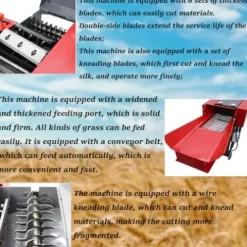 Banfluxion 220V 6-Blade Grass Cutting and Silk Kneading Integrated Machine Red