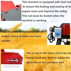 Banfluxion 220V 6-Blade Hay Cutter with Conveyor Belt Red