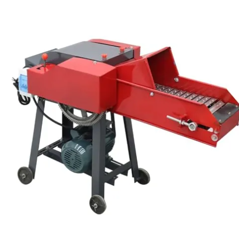 Banfluxion 220V 4-Blade Hay Cutter with Conveyor Belt Red