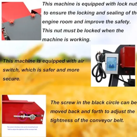 Banfluxion 220V 4-Blade Hay Cutter with Conveyor Belt Red