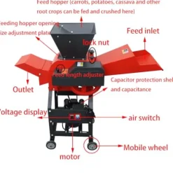 Banfluxion 220V 6-Blade Hay Cutter Pulverizer Red