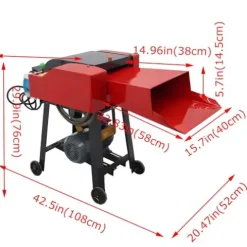 Banfluxion 220V 6-Blade Hay Cutter Pulverizer Grass Crusher Red