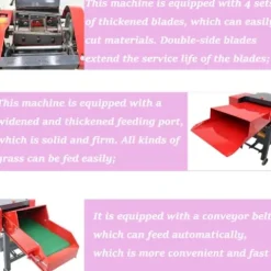 Banfluxion 220V 4-Blade Hay Cutter Pulverizer Red