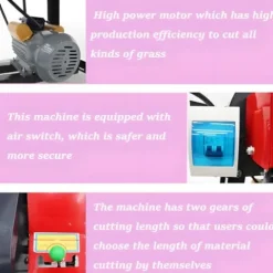 Banfluxion 220V 4-Blade Hay Cutter Pulverizer Red