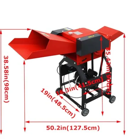 Banfluxion 220V 4-Blade Hay Cutter Pulverizer Red