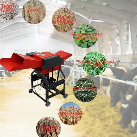 Banfluxion 220V 4-Blade Hay Cutter Pulverizer Red