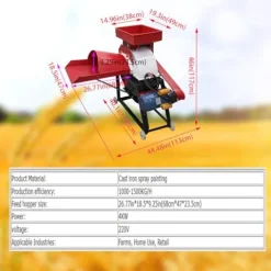 Banfluxion 220V Integrated Grass Cutting and Crop Crushing Machine Red