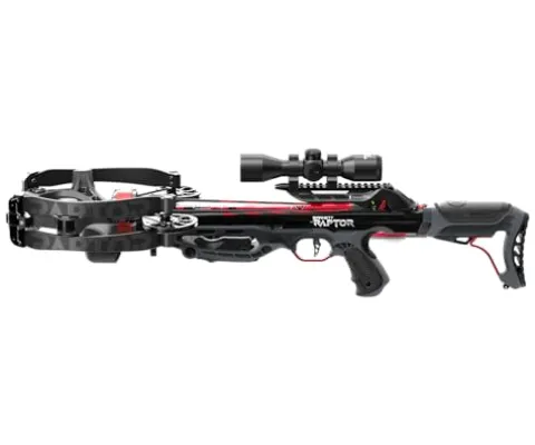 BARNETT Hyper Raptor Crossbow Package with 4×36 Scope, 3 HyperFlite Arrows Black
