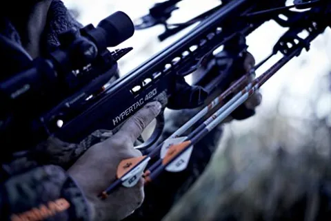 BARNETT HyperTac 420 Crossbow Package with 1.5-5×32 Scope, 3 Arrows, Quiver Mossy Oak Elements Terra