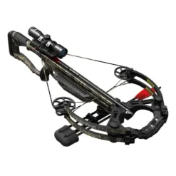 BARNETT Whitetail Hunter Crossbow with 4x32mm Scope, 2 Arrows, Lightweight Quiver Mossy Oak Bottomland