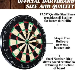 BARRINGTON 90″ Ball and Claw Leg Pool Table with Cue Rack and Dartboard Set Green Cloth