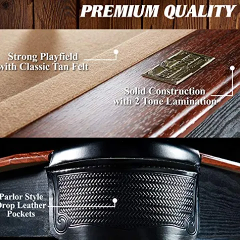 Barrington Billiards 7.5′ Belmont Drop Pocket Table Tan/Dark Wood Grain