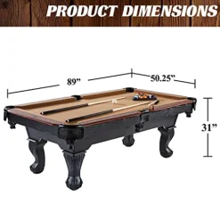 Barrington Billiards 7.5′ Belmont Drop Pocket Table Tan/Dark Wood Grain