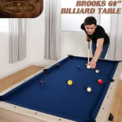 Barrington Billiards 5′ Brooks Drop Pocket Table Black/Blue/Light Wood Grain