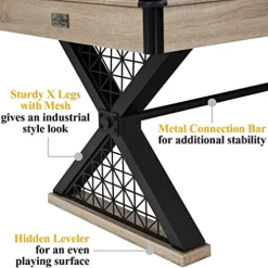 Barrington Billiards 5′ Brooks Drop Pocket Table Black/Blue/Light Wood Grain