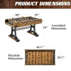 Barrington Billiards 58” Coventry Foosball Table Wood Grain / Black