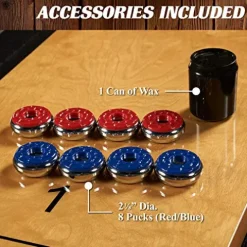 Barrington Billiards 9′ Lexington Shuffleboard Table Scratch-Resistant Wood Grain/Black