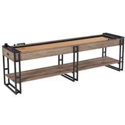 Barrington Billiards 9′ Lexington Shuffleboard Table Scratch-Resistant Wood Grain/Black