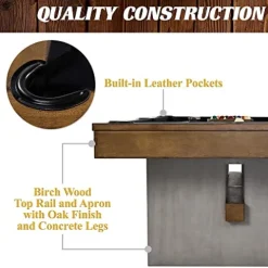 Barrington Billiards 8′ Urban Slate-Tech Pool Table Set Cement/Wood Grain/Black