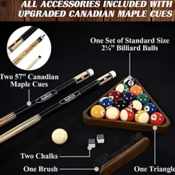 Barrington Billiards 8′ Urban Slate-Tech Pool Table Set Cement/Wood Grain/Black