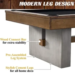 Barrington Billiards 8′ Urban Slate-Tech Pool Table Set Cement/Wood Grain/Black