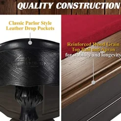 Barrington Billiards Arlington Drop Pocket Table Dark Wood Grain/Red