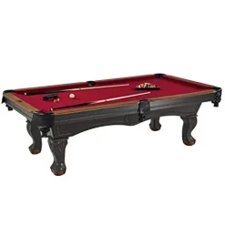 Barrington Billiards Arlington Drop Pocket Table Dark Wood Grain/Red
