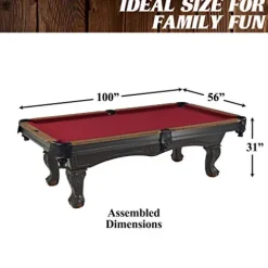 Barrington Billiards Arlington Drop Pocket Table Dark Wood Grain/Red