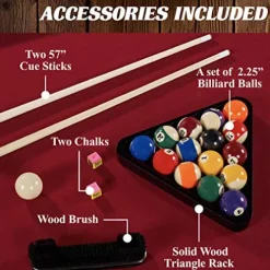 Barrington Billiards Arlington Drop Pocket Table Dark Wood Grain/Red