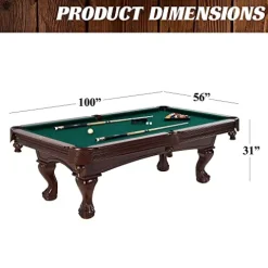 Barrington Billiards Arlington Slate-Tech Pool Table Dark Wood Grain/Green