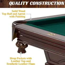 Barrington Billiards Arlington Slate-Tech Pool Table Dark Wood Grain/Green