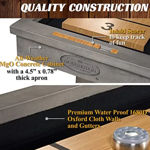 Barrington Billiards Aurora Outdoor Shuffleboard Table Gray/Light Wood Grain