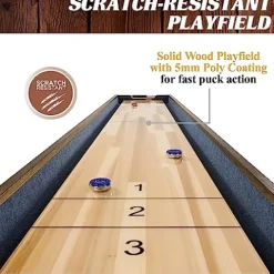 Barrington Billiards Coventry Shuffleboard Table Gray/Light Wood Grain/Dark Wood Grain