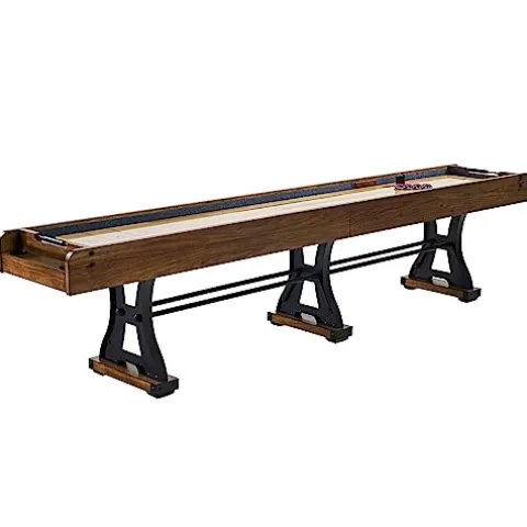 Barrington Billiards Coventry Shuffleboard Table Gray/Light Wood Grain/Dark Wood Grain