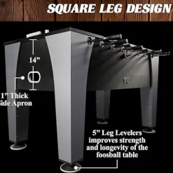 Barrington Billiards Foosball Table 58″ Irvine Black/Grey