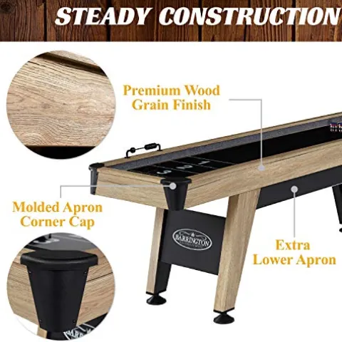 Barrington Billiards 9ft Wentworth Shuffleboard Table with Black Playfield