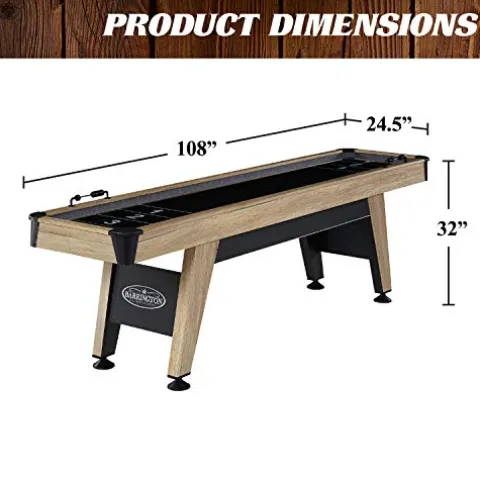 Barrington Billiards 9ft Wentworth Shuffleboard Table with Black Playfield