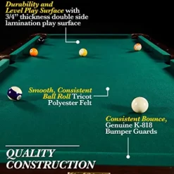 Barrington Billiards Pool Table Set Green/Dark Wood Grain