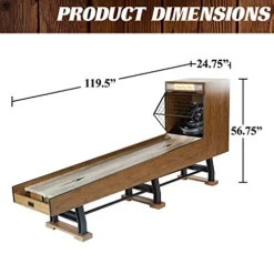 Barrington Billiards Roll and Score Game Set 10′ – Vintage Speedball Bowling Machine Tan/Black