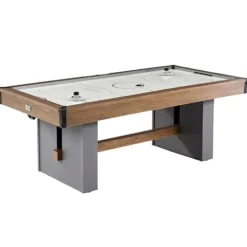 Barrington Billiards Urban 7′ Air Hockey Table with Pusher & Puck Set Brown/Gray