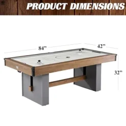 Barrington Billiards Urban 7′ Air Hockey Table with Pusher & Puck Set Brown/Gray