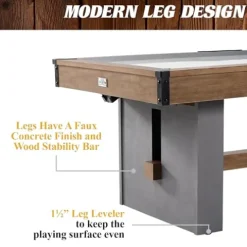 Barrington Billiards Urban 7′ Air Hockey Table with Pusher & Puck Set Brown/Gray