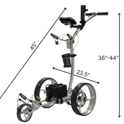 BAT-CADDY ELECTRIC GOLF CADDY BATCADDY X8R Advanced Lithium Golf Push Cart Titanium Silver